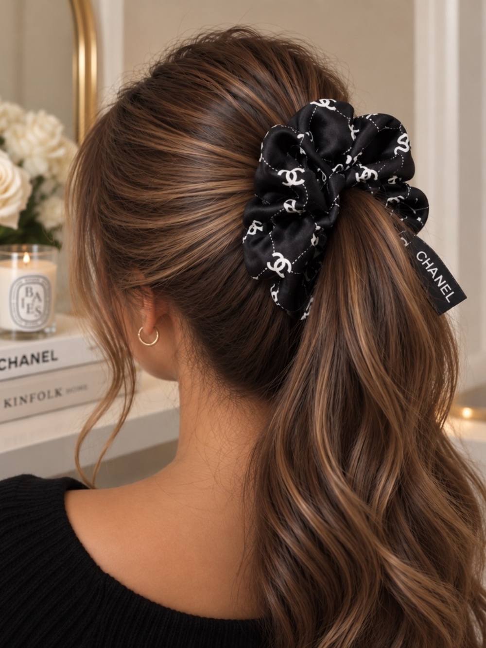 CC Style Black Scrunchie
